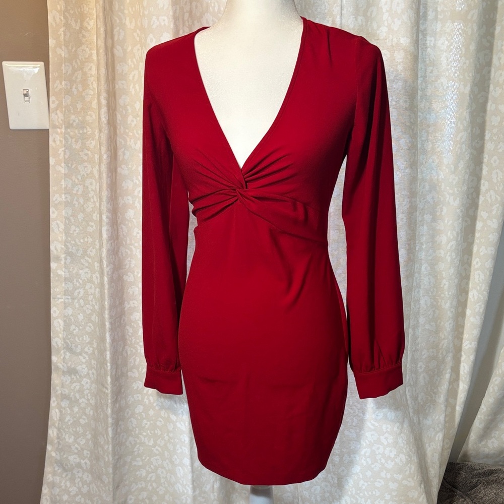 Forever 21 Red Long Sleeve Dress